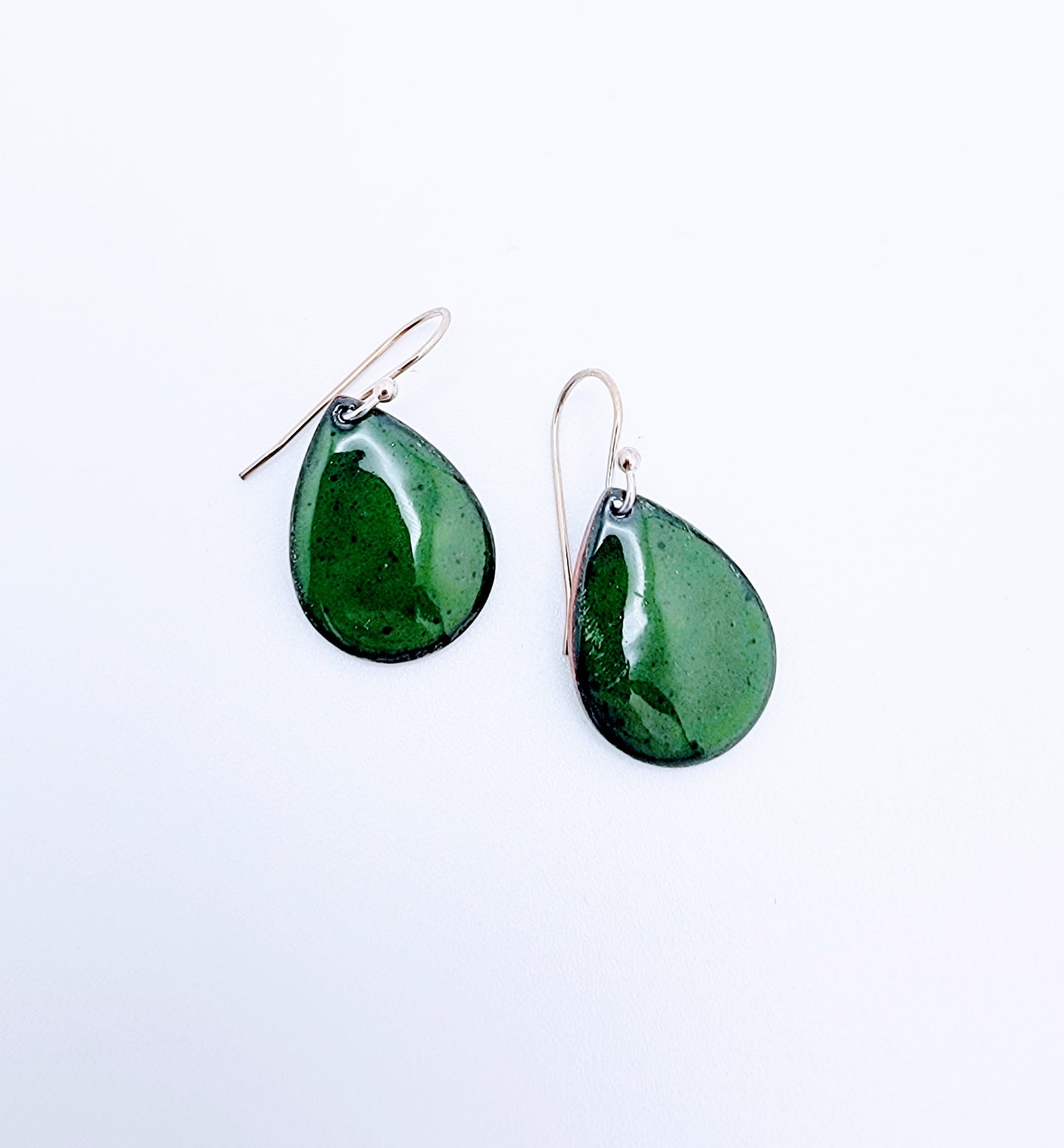 Teardrop Solid Color Enameled Earrings