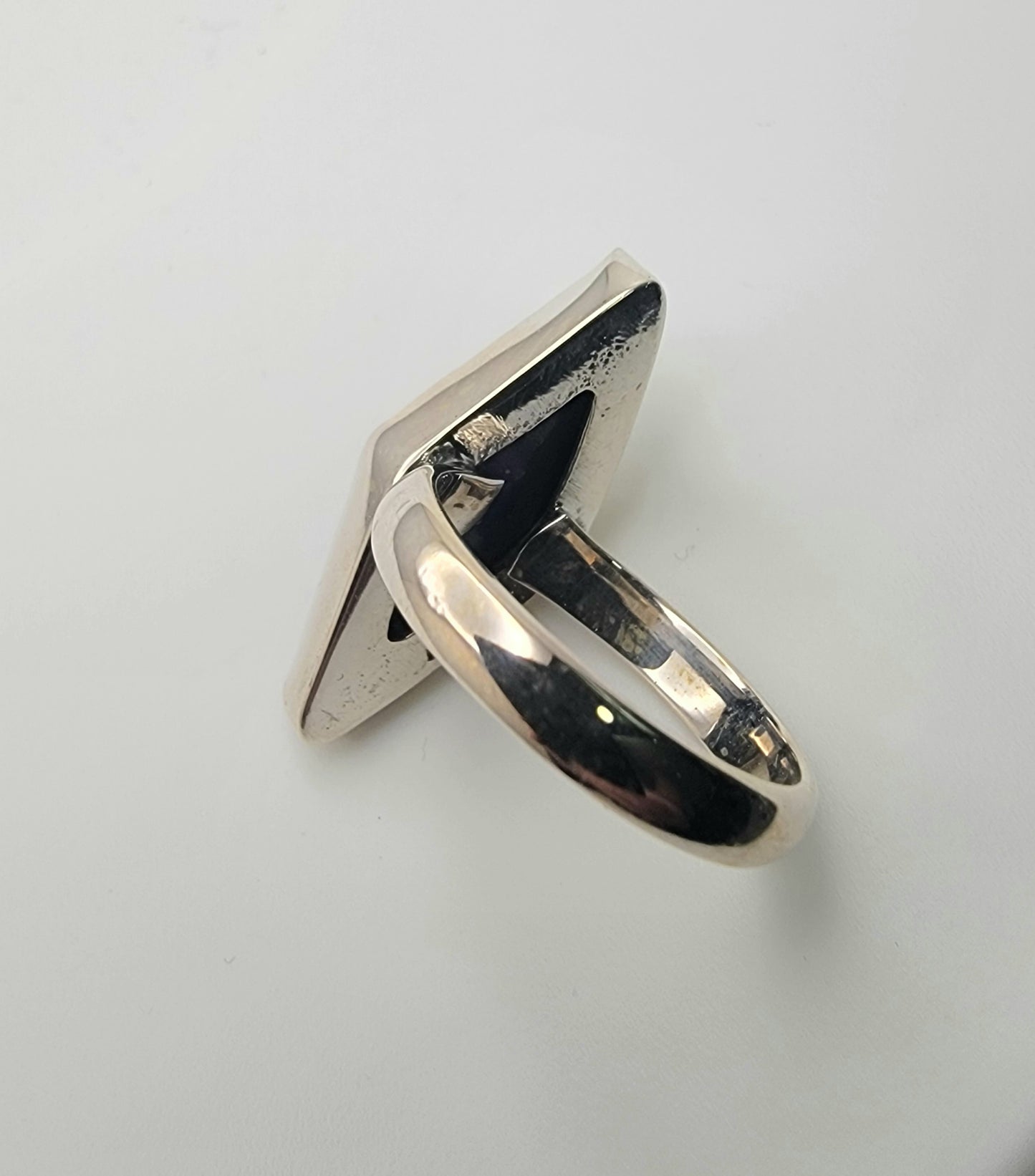 Lapis Kite Shaped Geometric Statement Ring Size 7.5