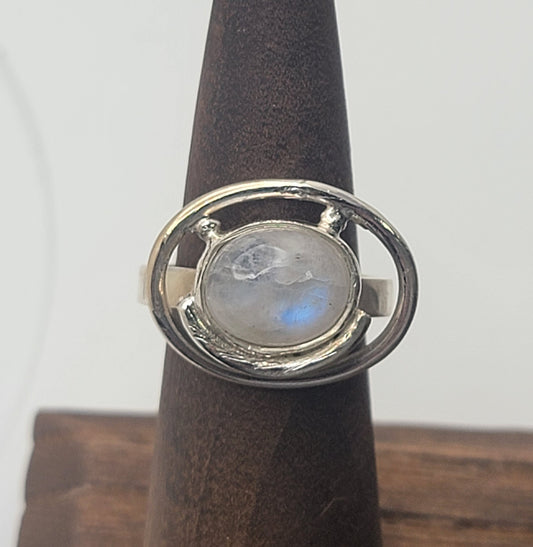 Moonstone Ring 925 Sterling Silver Statement Ring
